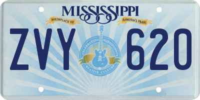 MS license plate ZVY620