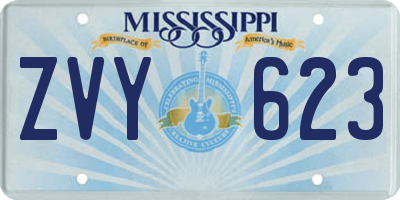 MS license plate ZVY623