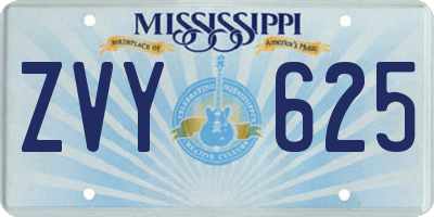 MS license plate ZVY625