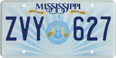 MS license plate ZVY627
