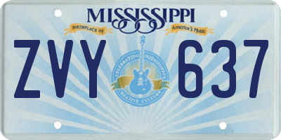 MS license plate ZVY637