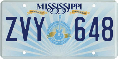 MS license plate ZVY648