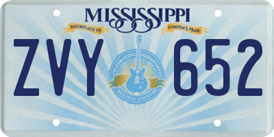 MS license plate ZVY652