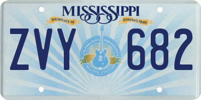MS license plate ZVY682