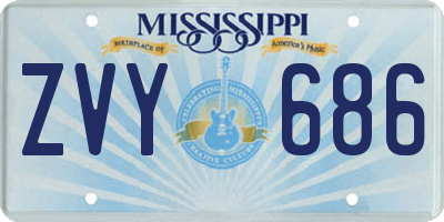 MS license plate ZVY686