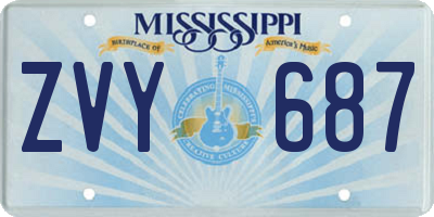 MS license plate ZVY687