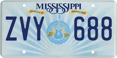 MS license plate ZVY688