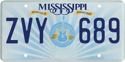 MS license plate ZVY689