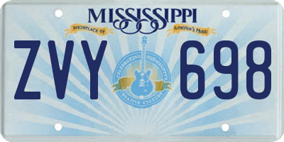 MS license plate ZVY698