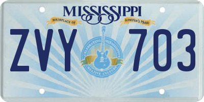 MS license plate ZVY703