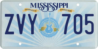MS license plate ZVY705