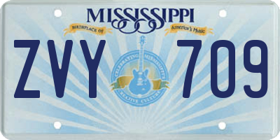 MS license plate ZVY709