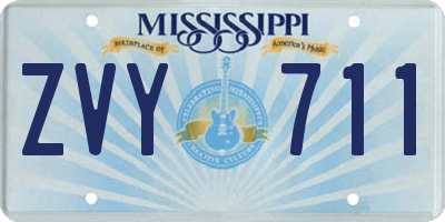 MS license plate ZVY711