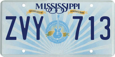 MS license plate ZVY713