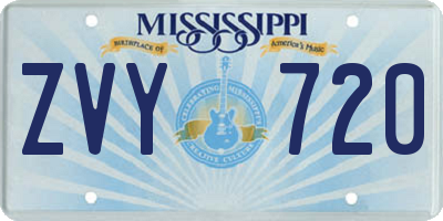 MS license plate ZVY720