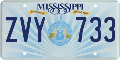 MS license plate ZVY733