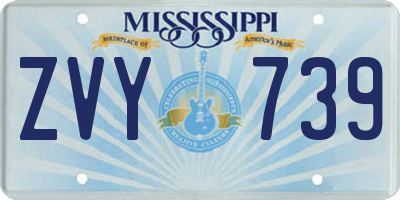 MS license plate ZVY739
