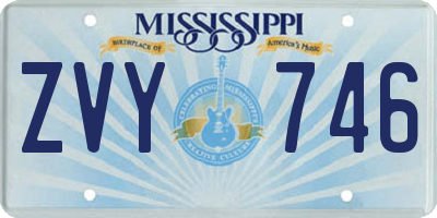MS license plate ZVY746