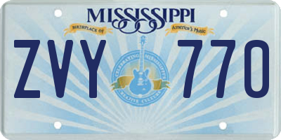 MS license plate ZVY770