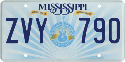MS license plate ZVY790