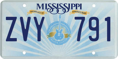 MS license plate ZVY791