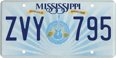 MS license plate ZVY795