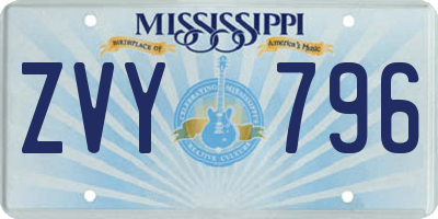 MS license plate ZVY796