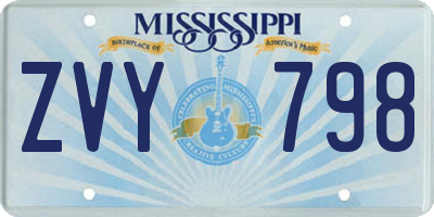 MS license plate ZVY798