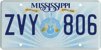 MS license plate ZVY806