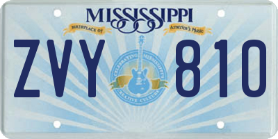 MS license plate ZVY810