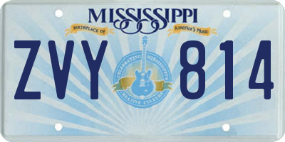 MS license plate ZVY814