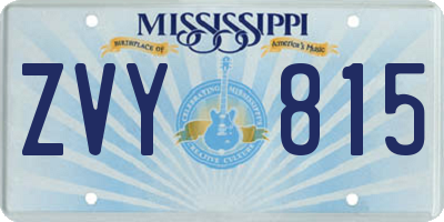 MS license plate ZVY815
