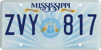 MS license plate ZVY817