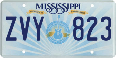 MS license plate ZVY823