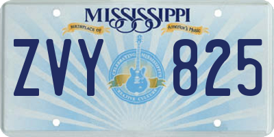 MS license plate ZVY825