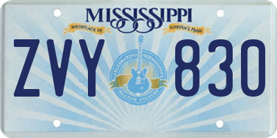 MS license plate ZVY830
