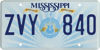 MS license plate ZVY840