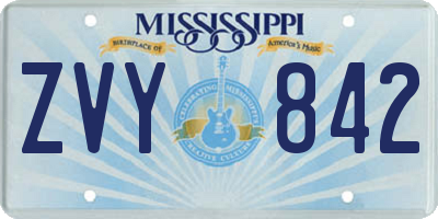 MS license plate ZVY842