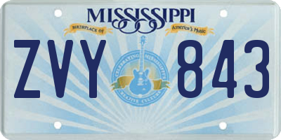 MS license plate ZVY843