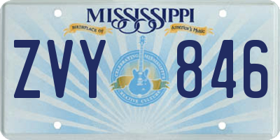 MS license plate ZVY846
