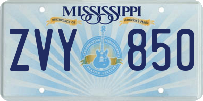 MS license plate ZVY850