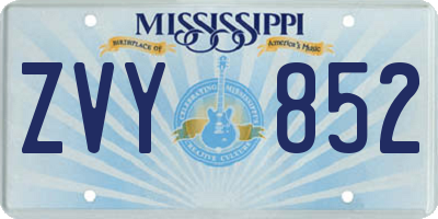 MS license plate ZVY852