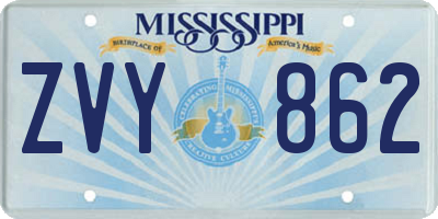 MS license plate ZVY862