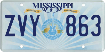 MS license plate ZVY863