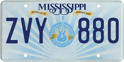 MS license plate ZVY880