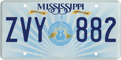 MS license plate ZVY882