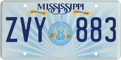 MS license plate ZVY883