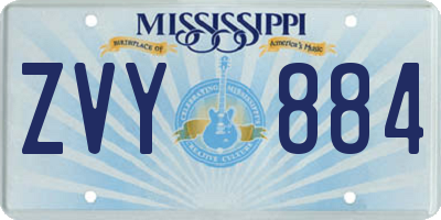 MS license plate ZVY884