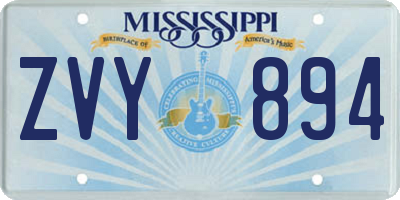 MS license plate ZVY894