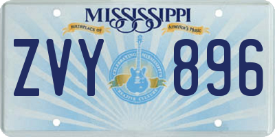 MS license plate ZVY896